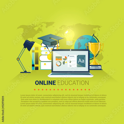 Online education vector illustration