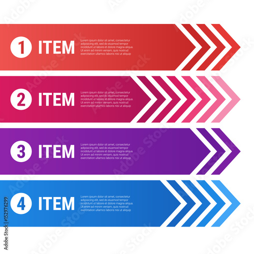 Vector infographics with ribbons and arrows