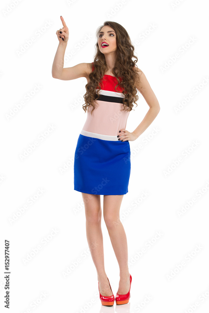 Fashion Model Is Ponting Up. Full Length. Isolated Fashion Model Is Ponting Up. Full Length. Isolated