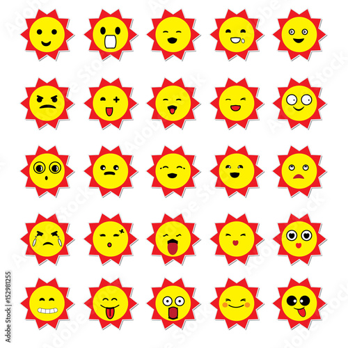 Sun emoticons vector image