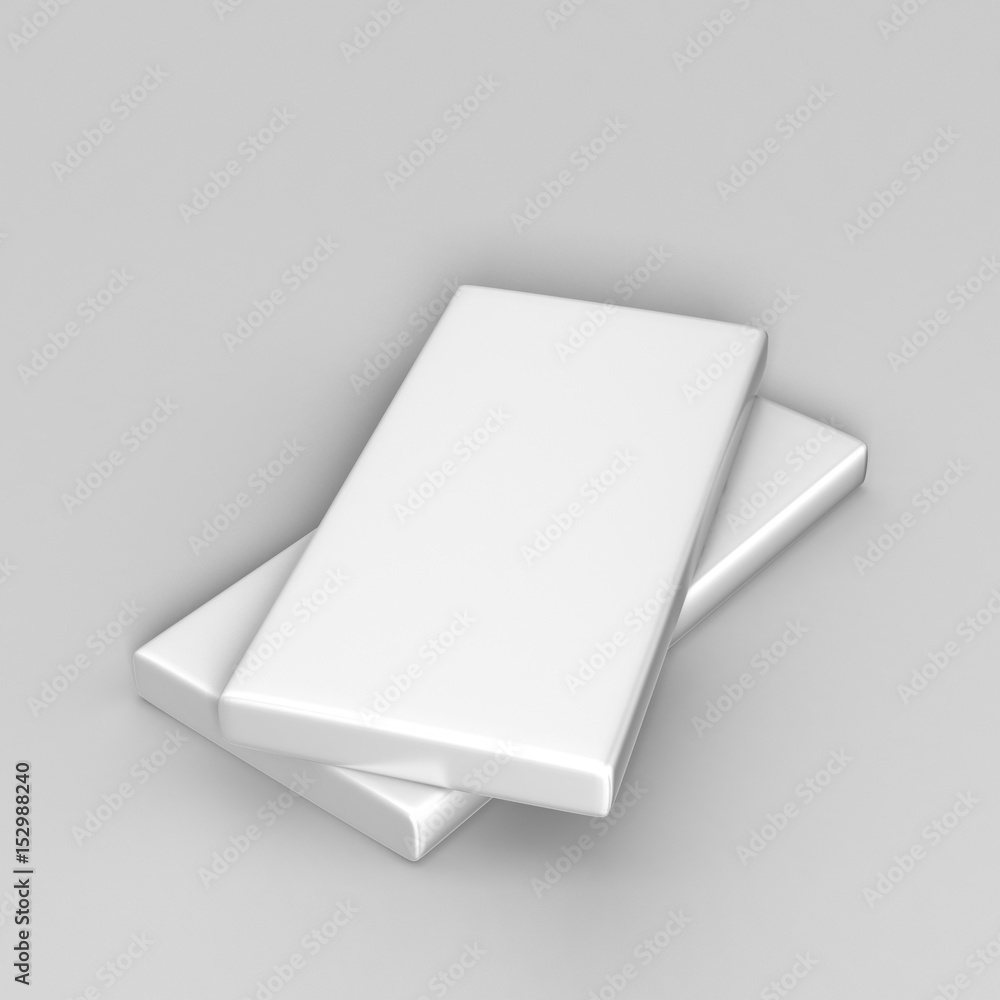 Chocolate White Paper Box Packaging Stick Sachet Mock up for print design. 3D illustration. Chocolate White Paper Box Packaging Stick Sachet Mock up for print design. 3D illustration.