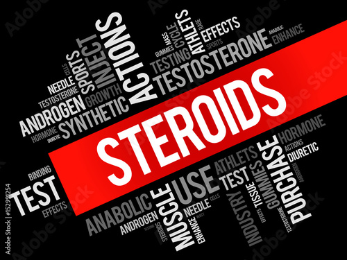 Steroids word cloud collage, health concept background