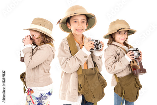 Kids in safari clothes