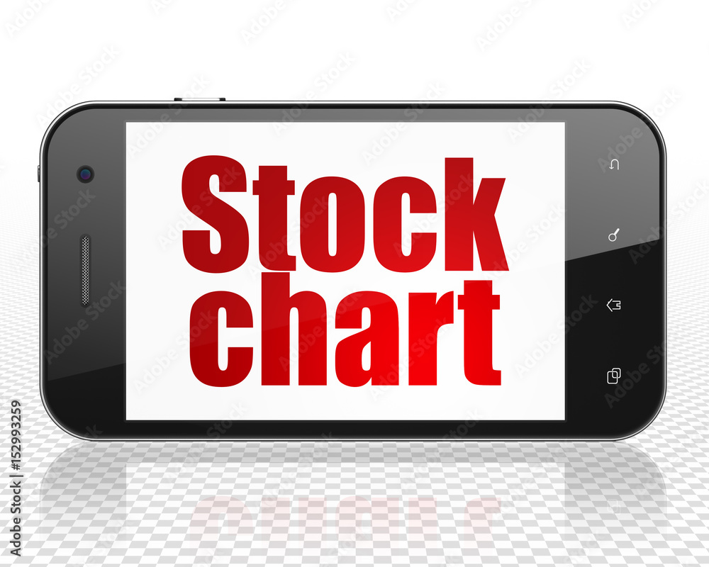 Business concept: Smartphone with Stock Chart on display Business concept: Smartphone with Stock Chart on display