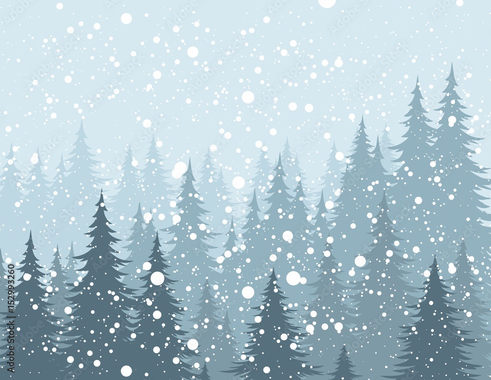 Fototapeta premium Winter forest. 