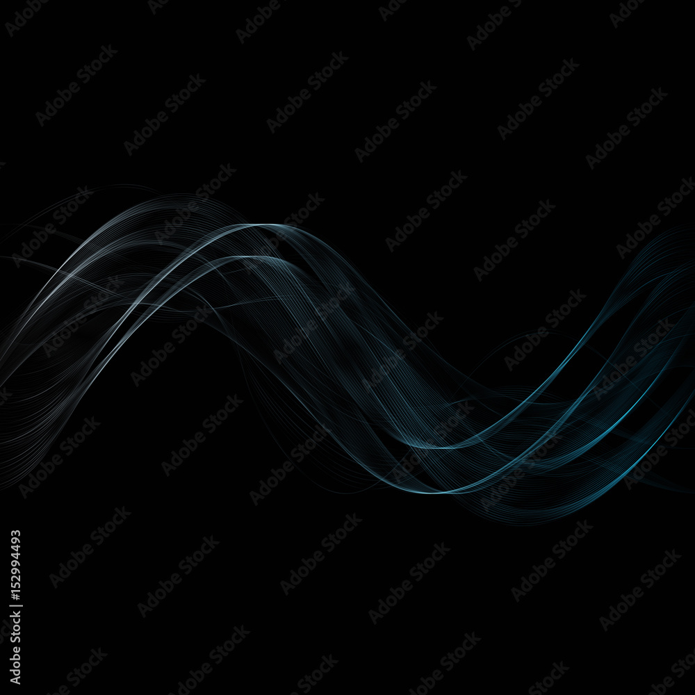 Abstract waves on black background