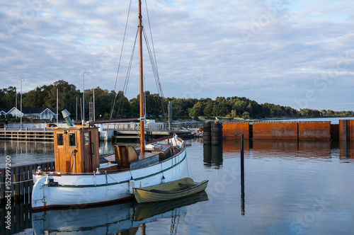 Harbor with little fisherboat