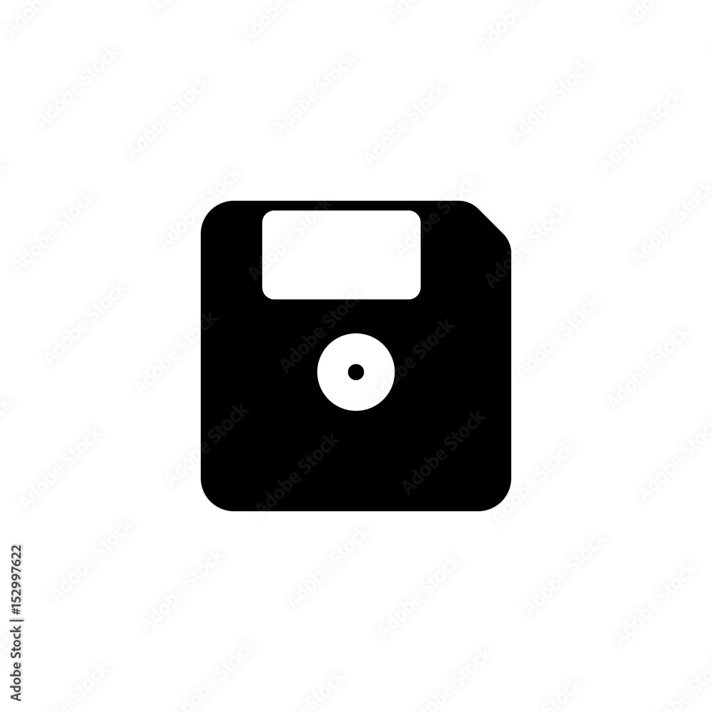 Pictogram floppy disk icon. Black icon on white background. Pictogram floppy disk icon. Black icon on white background.