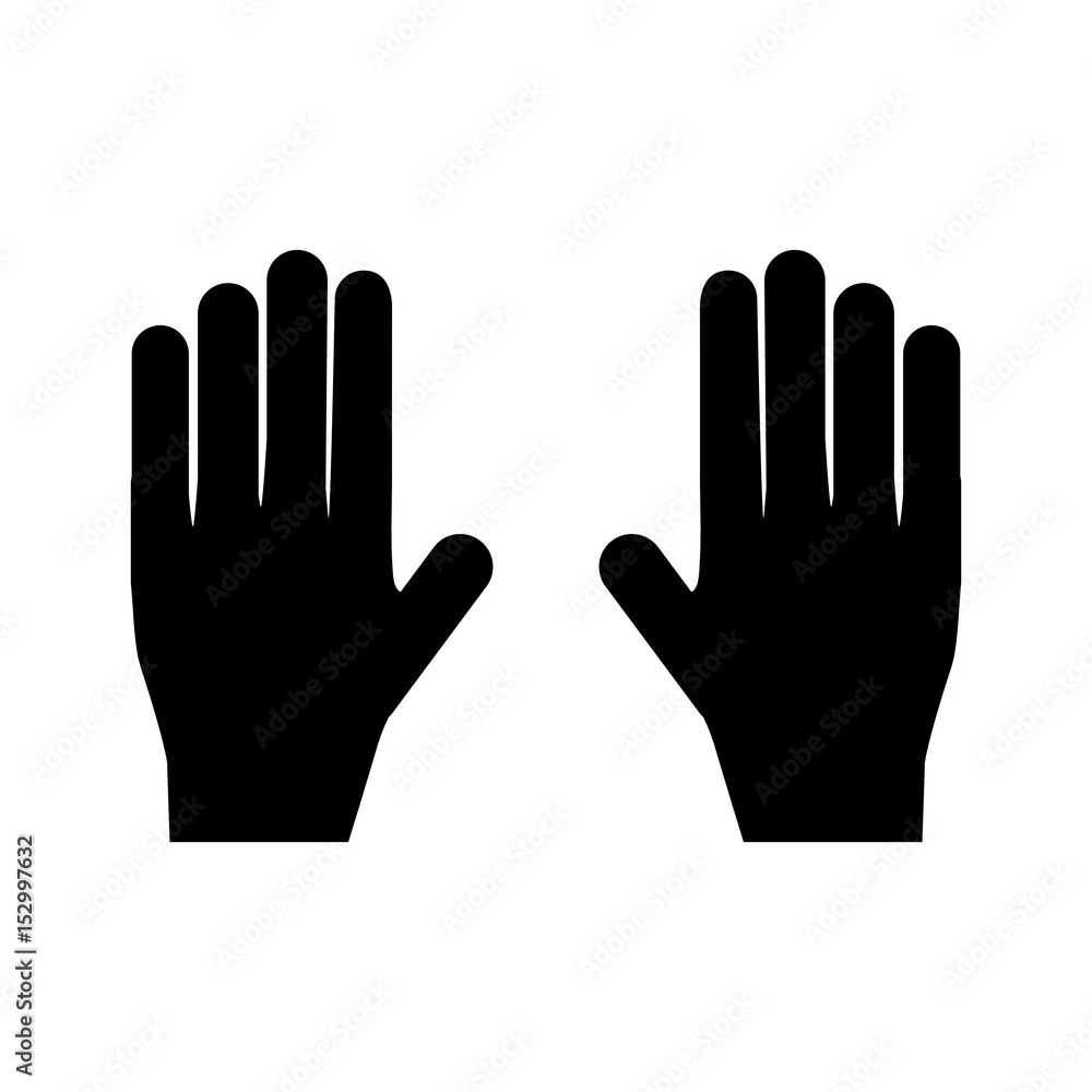Pictogram hand icon. Black icon on white background. Pictogram hand icon. Black icon on white background.