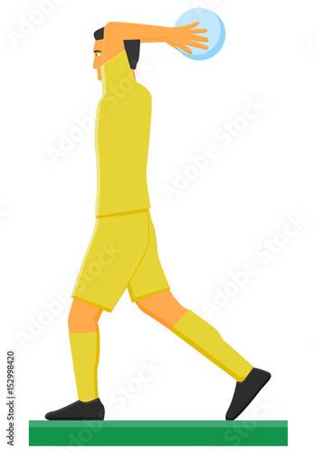 Soccer footballer throw-in a ball vector image