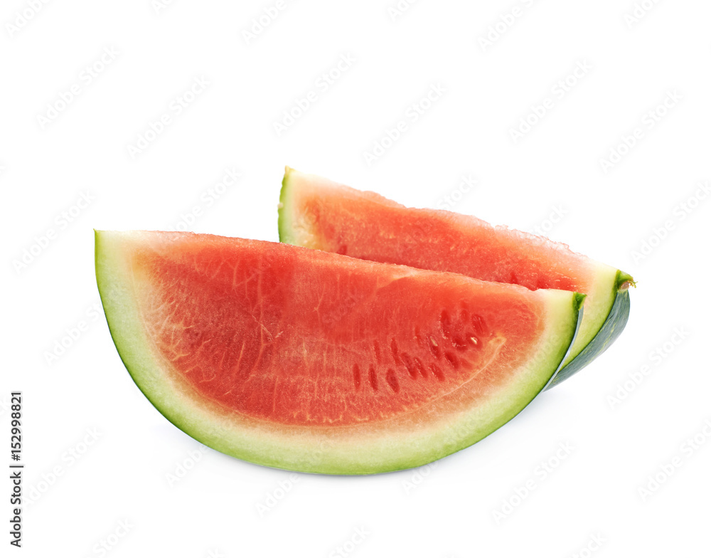 Couple watermelon slices isolated Couple watermelon slices isolated