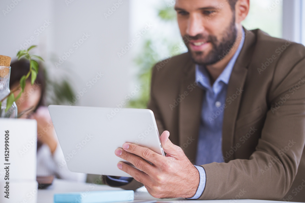 Businessman working in office