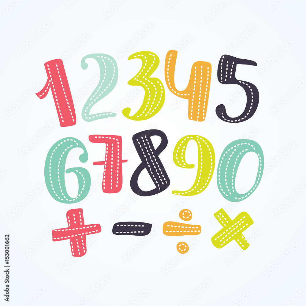 Colorful numbers set. Colorful numbers set.