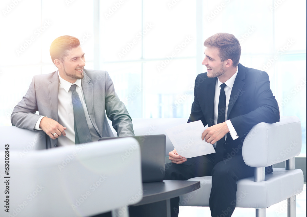 Fototapeta premium Image of business partners discussing documents