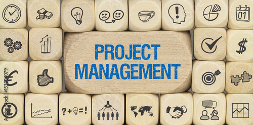 Project Management / Würfel mit Symbole