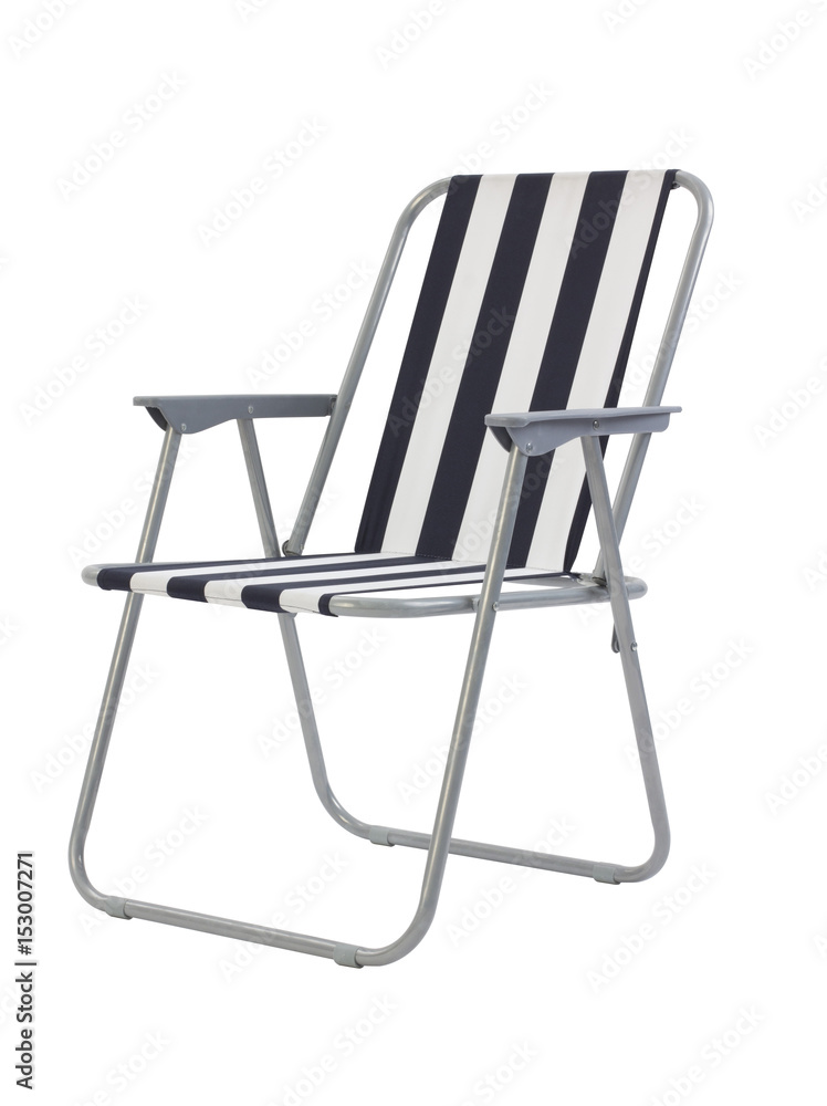 Blue beach chair isolated on white background Blue beach chair isolated on white background