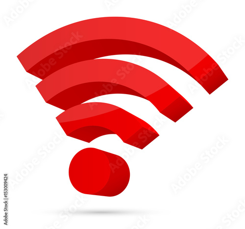 3D Icon Wi-Fi Red