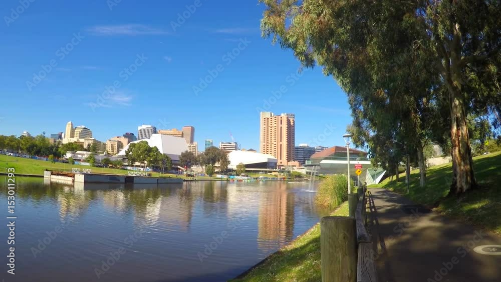 4k Adelaide City from across the Torrens River riverbank 4k Adelaide City from across the Torrens River riverbank