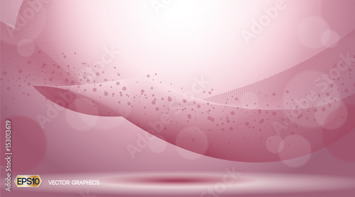 Pink Glamorous waves sparkling effects background. Vector illustration for ad...