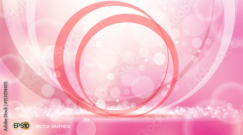 Pink Glamorous circles waves sparkling effects background. Vector illustratio...