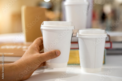 Wallpaper Mural Woman hands with coffee cup paper Torontodigital.ca