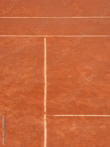 Lines on tennis clay court