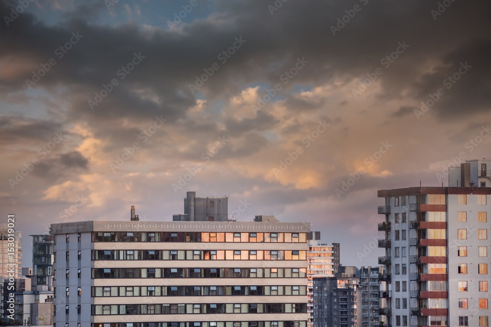 Composite image of blue sky with white clouds