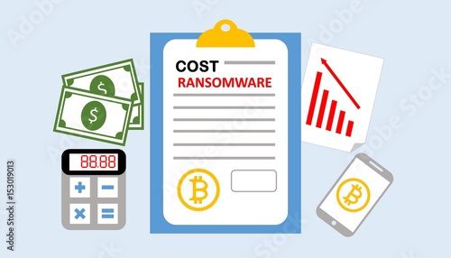 Illustration of financial impact on 'wannacry' ransomware attack photo
