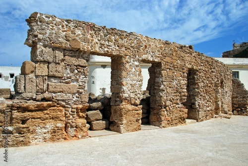 Fototapeta Naklejka Na Ścianę i Meble -  View of part of the Roman theatre building, Cadiz, Spain.