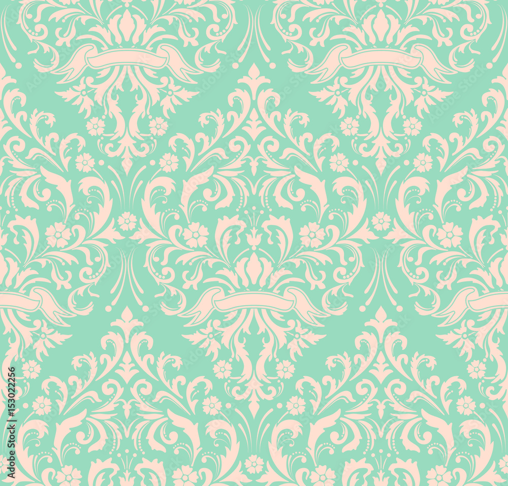 Vector damask seamless pattern element. Classical luxury old fashioned damask ornament, royal victorian seamless texture for wallpapers, textile, wrapping. Exquisite floral baroque template