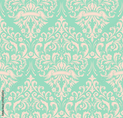 Vector damask seamless pattern element. Classical luxury old fashioned damask ornament  royal victorian seamless texture for wallpapers  textile  wrapping. Exquisite floral baroque template