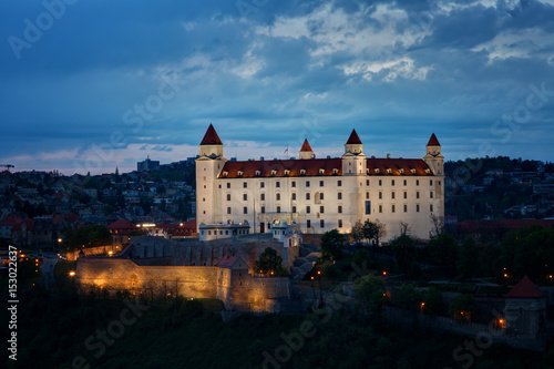 Bratislava castle in night, Slovakia