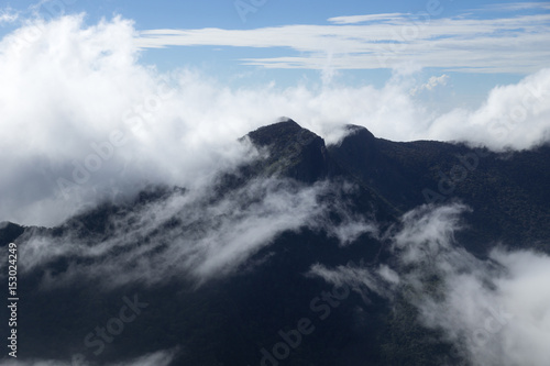Mountains covered in mist, World's End, Hortons Plain, Sri Lanka © Loes Kieboom