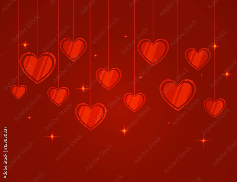 Background with hearts  banner for St. Valentine's Day