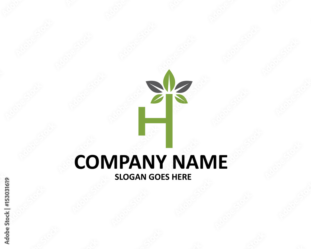 H Letter Leaf Logo