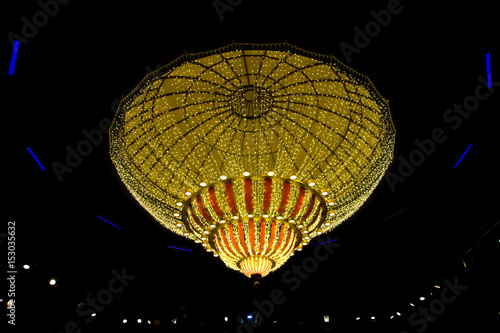 Large yellow-red chandelier