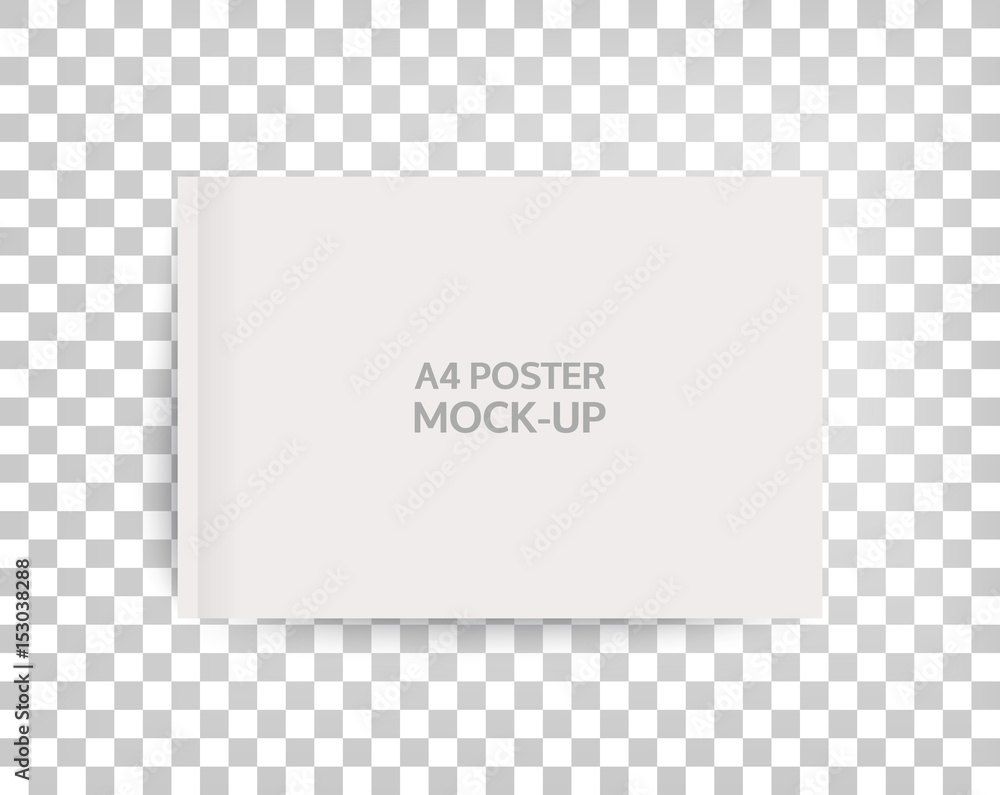 A4 sized mockup of a landscape-oriented magazine or catalogue. Blank sheet of paper. Element for advertising and promotional message. 3d vector illustration for your design. A4 sized mockup of a landscape-oriented magazine or catalogue. Blank sheet of paper. Element for advertising and promotional message. 3d vector illustration for your design.