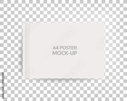 A4 sized mockup of a landscape-oriented magazine or catalogue. Blank sheet of paper. Element for advertising and promotional message. 3d vector illustration for your design.