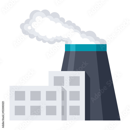 Industrial building factory, vector illustration in flat style photo