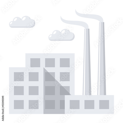 Industry concept with industrial building factory, vector illustration in flat style