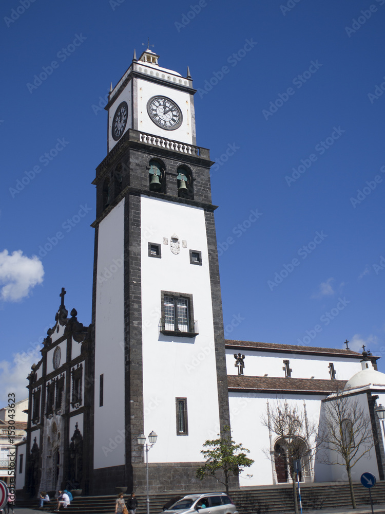 Fototapeta premium Kirche von San Sebastián bei Ponta Delgada