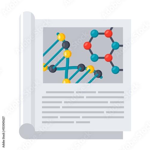 Scientific journal, vector illustration in flat style