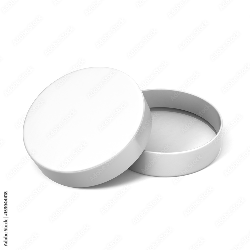 Blank White Product Package Round Container for mock up. 3D Illustration Blank White Product Package Round Container for mock up. 3D Illustration