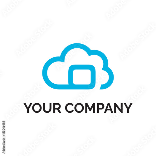 number 0 cloud line logo vector