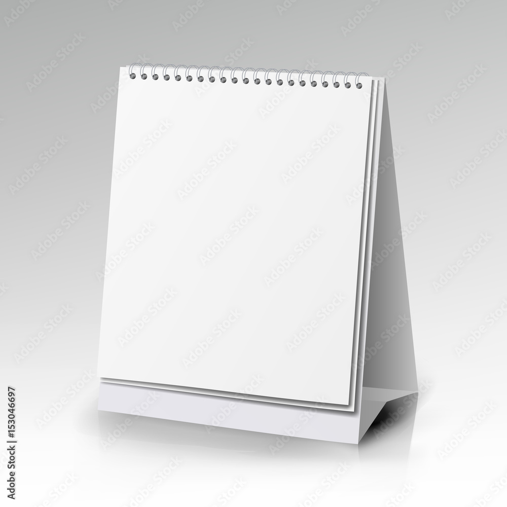 Vertical Realistic Standing Blank Spiral Table Calendar Of Different