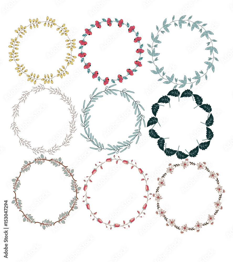 spring colorful flower wreath-beautiful on a white background spring colorful flower wreath-beautiful on a white background