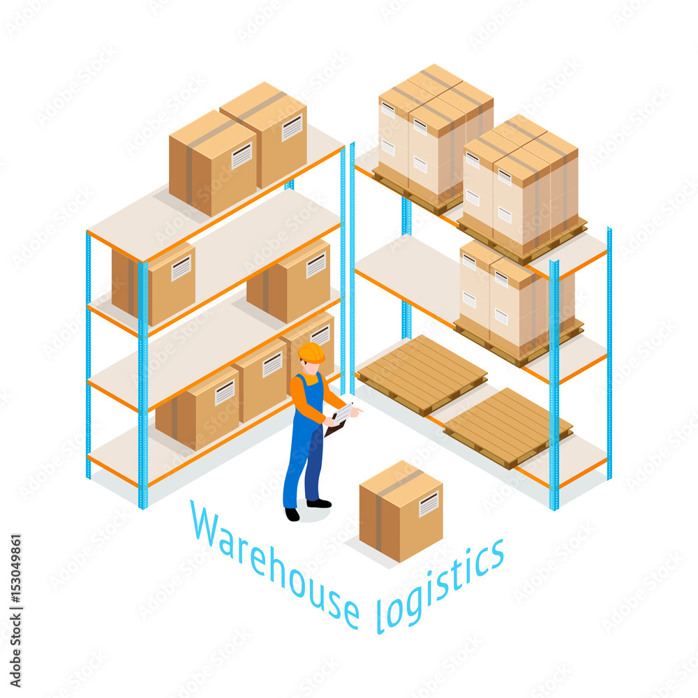 Warehouse Logistics Isometric Design Warehouse Logistics Isometric Design