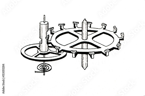 Cylinder escapement in pocketwatch Stock Illustration Adobe Stock