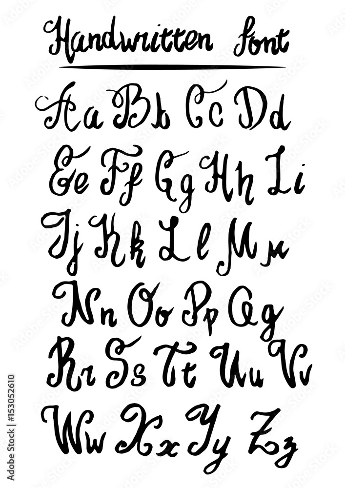 Handwritten lettering vector font aphabet Handwritten lettering vector font aphabet