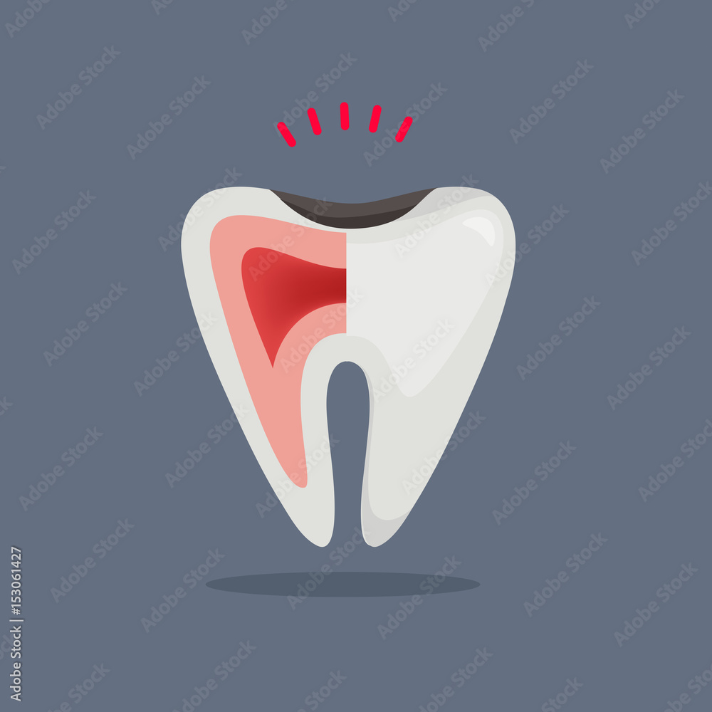 Ill tooth vector illustration Ill tooth vector illustration